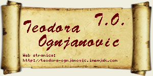 Teodora Ognjanović vizit kartica